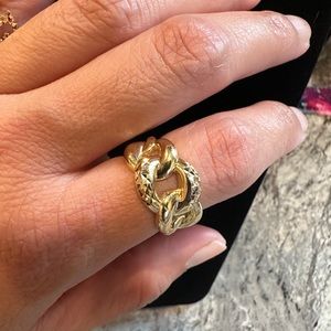 18k real gold cadena ring